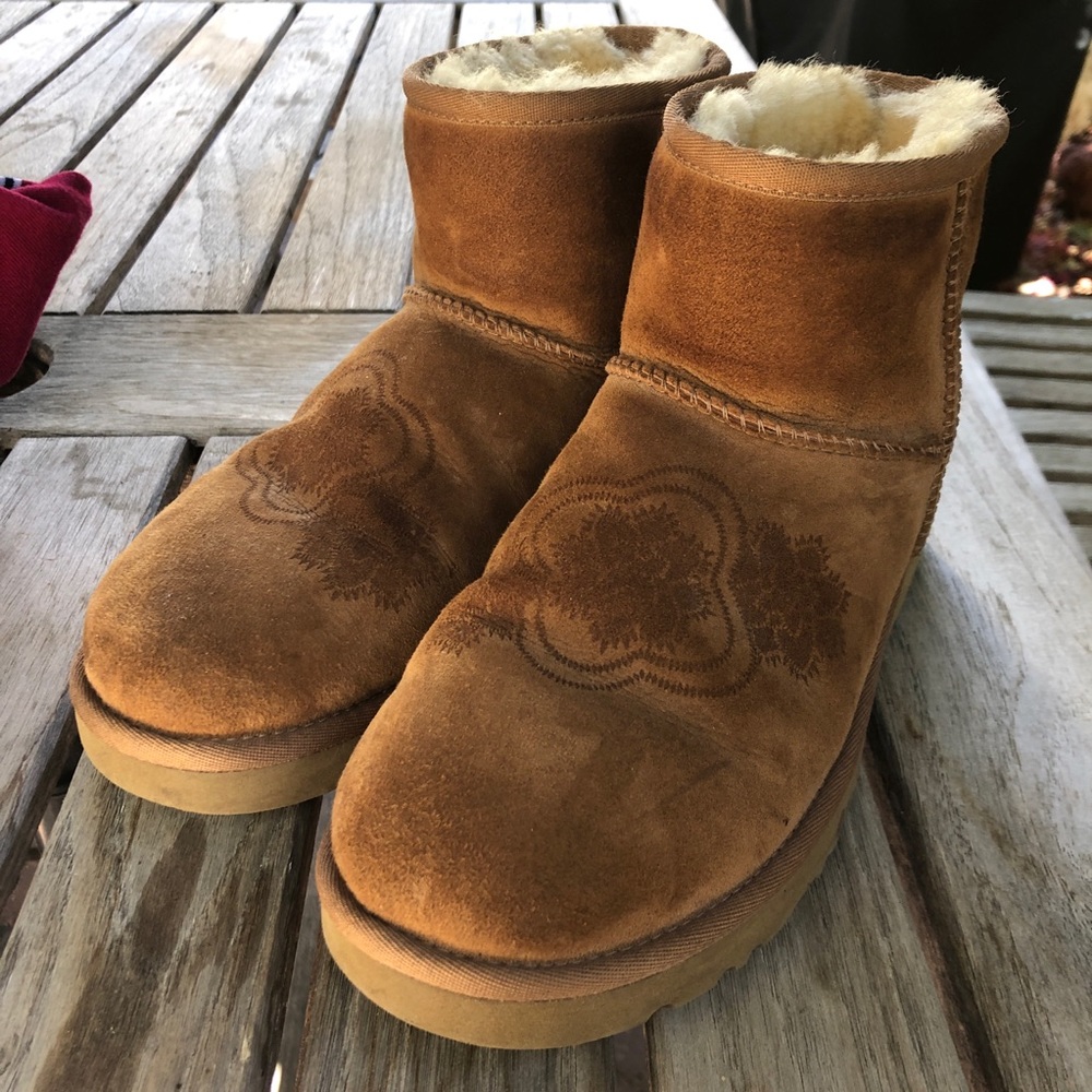 UGG Chestnut Mini II Boots with Mandala Pattern